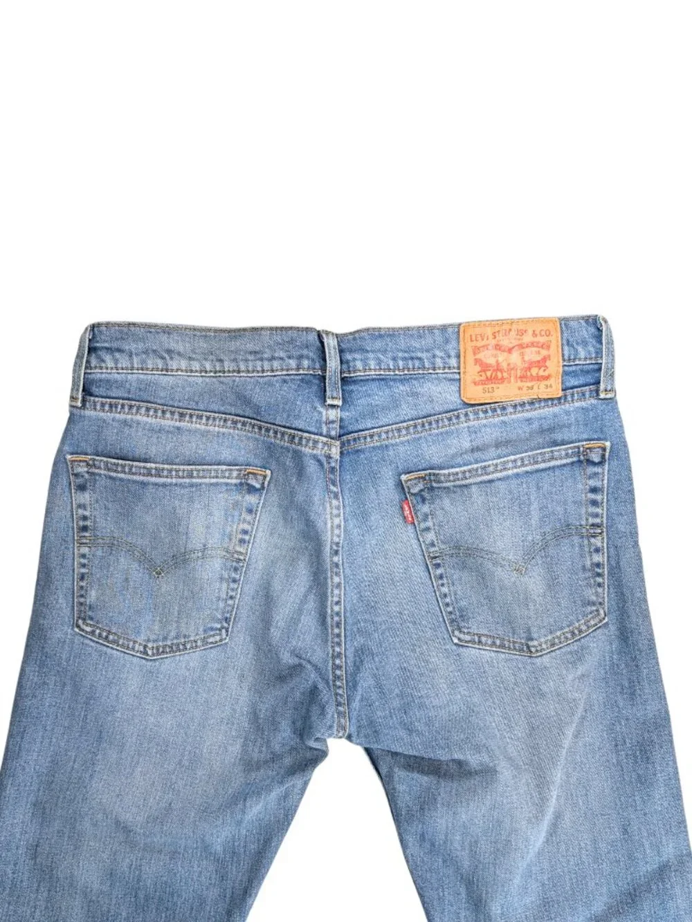 Levi's 513 Men's 33x34 Light Wash Slim Straight 5 Pocket Blue Jeans